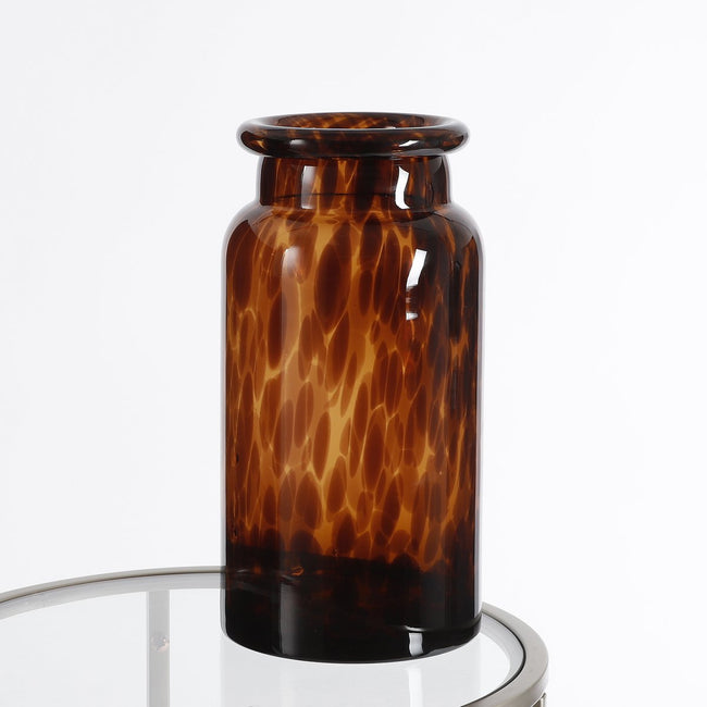 Tiger Glow Glass Vase – stoer & warm karakter