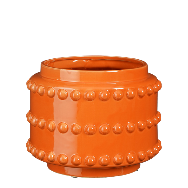 Sunburst Groove Boaz Pot – handgemaakt keramiek met vrolijk reliëf