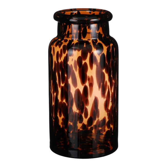 Tiger Glow Glass Vase – stoer & warm karakter