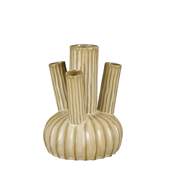 Beige tulpenvaas keramiek Felipe 27 cm – Edenflair