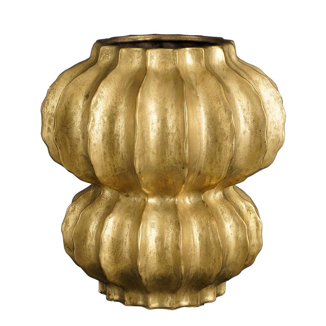 Golden Crest Altea Vase – ribbelkeramiek in zachte glans