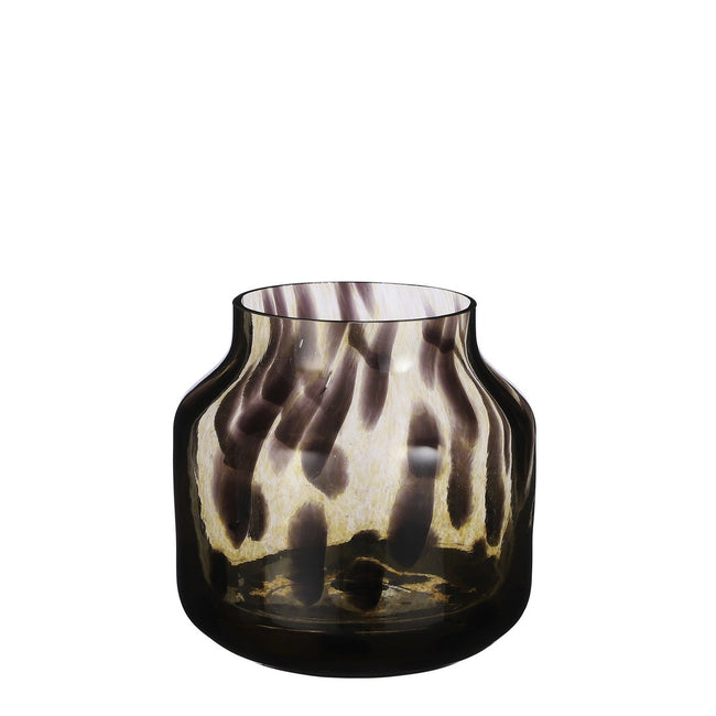 Wild Amber Pantera Vase – gerecycled glas met subtiele pantervlek