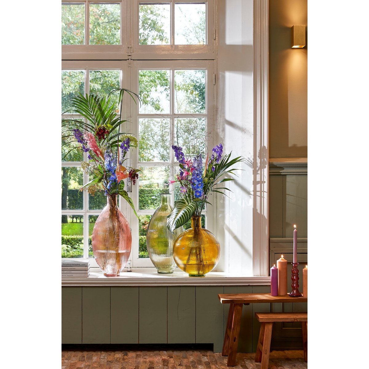 Blush Ripple Firenza Bottle – gerecycled ribbelglas in zachte rosé