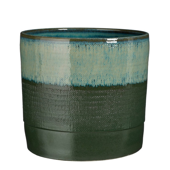 Forest Haze Olof Pot – reactief geglazuurde terracotta in diepe dennegroen