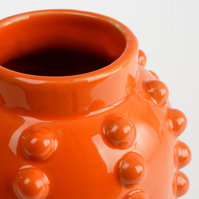 Tangerine Breeze Boaz Vase – handgemaakt keramiek met speelse bobbels