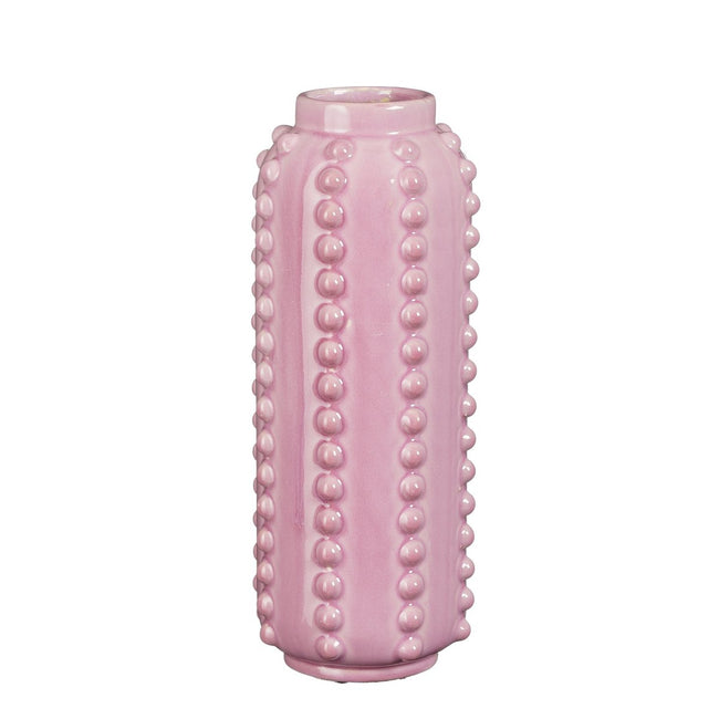 Powder Bloom Boaz Vase – handgemaakt bubbelkeramiek in zacht roze