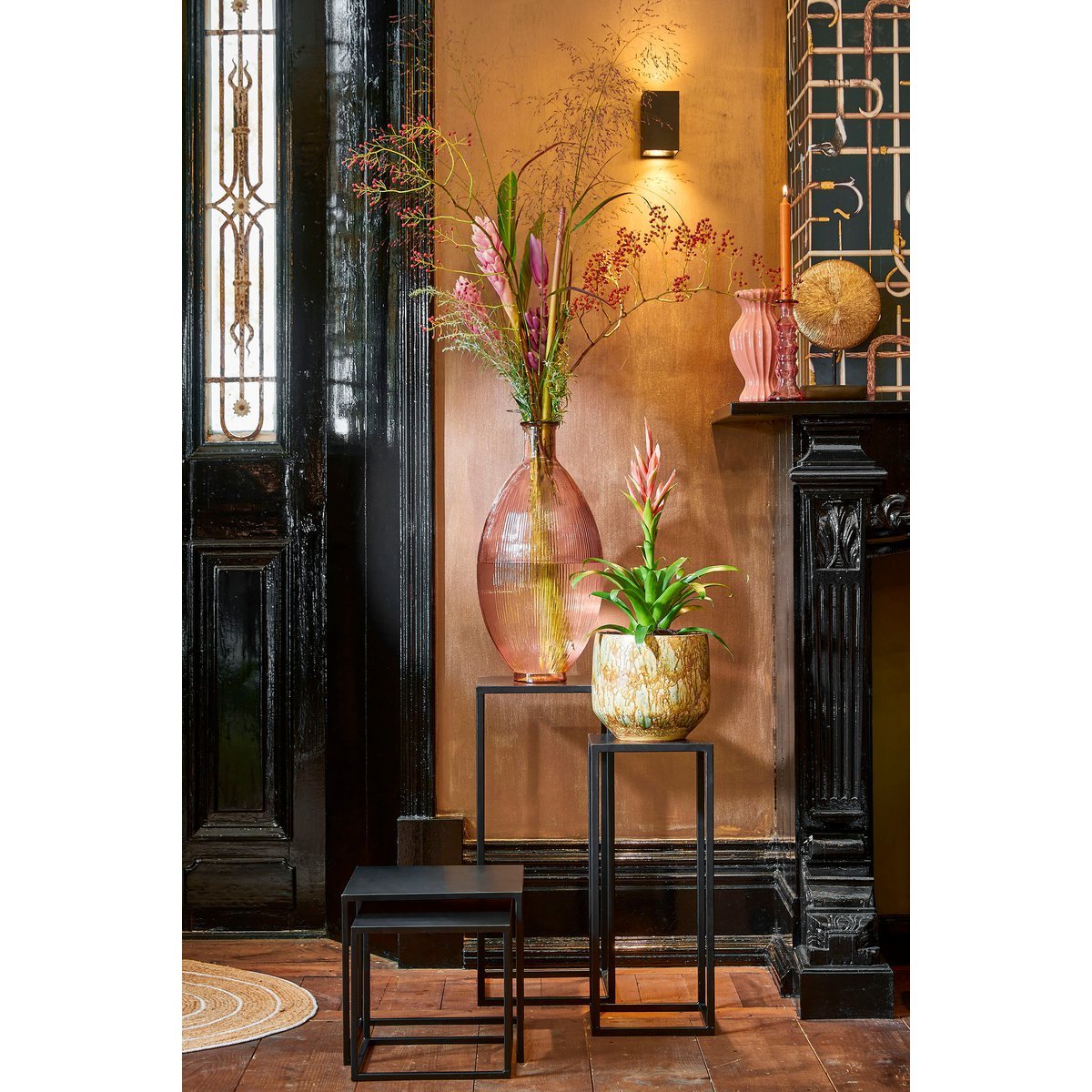 Blush Ripple Firenza Bottle – gerecycled ribbelglas in zachte rosé