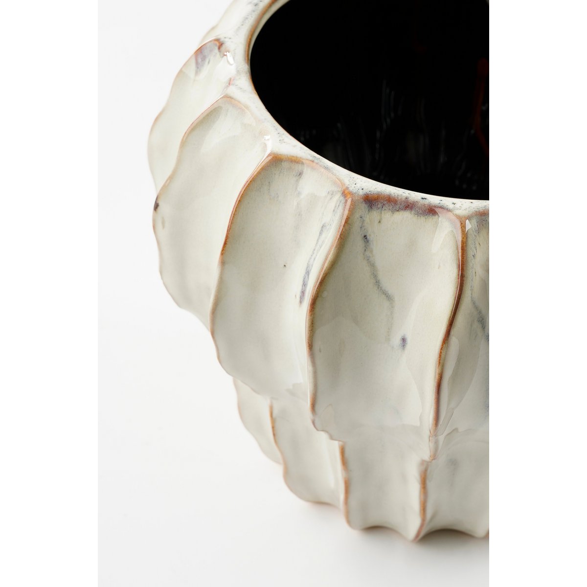 Pearl Ripple Altea Pot – handgemaakt keramiek in helder wit