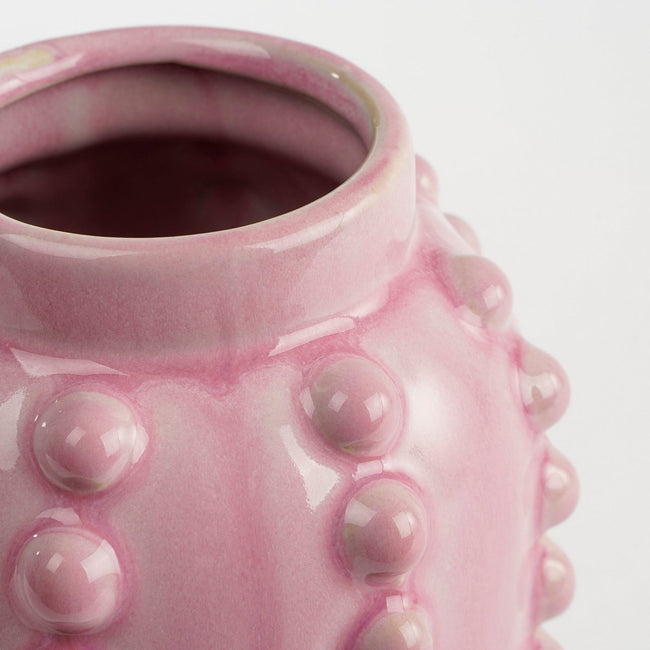 Powder Bloom Boaz Vase – handgemaakt bubbelkeramiek in zacht roze