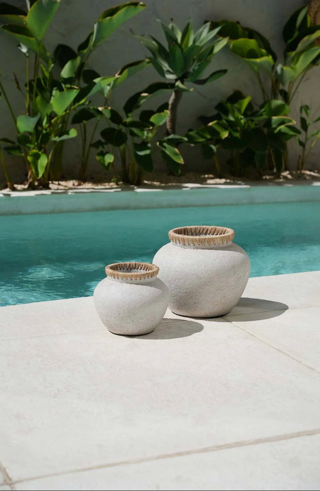 Styly Vazen – terracotta charme met raffia-accent Maat: S
