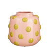 Smiley Vaas – limited edition keramiek in roze met okergele details