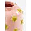 Smiley Vaas – limited edition keramiek in roze met okergele details