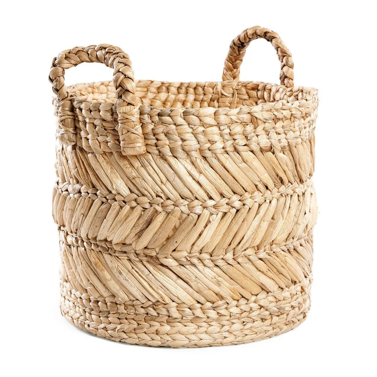 Zigzag Natural – plantenmand met een ritmisch randje maat M