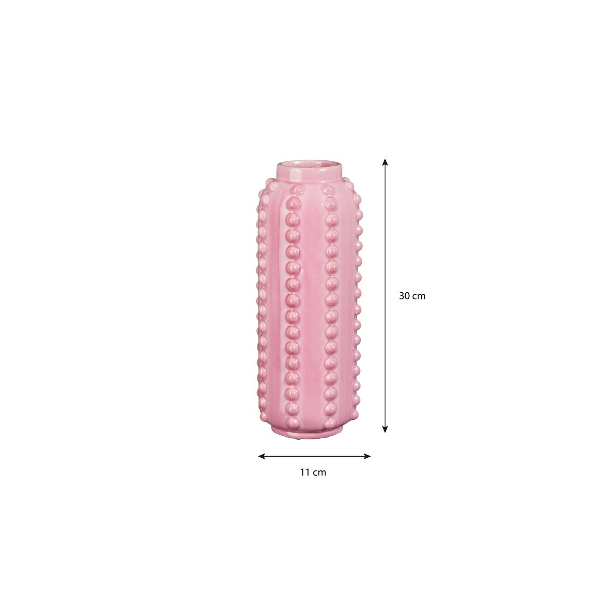 Powder Bloom Boaz Vase – handgemaakt bubbelkeramiek in zacht roze