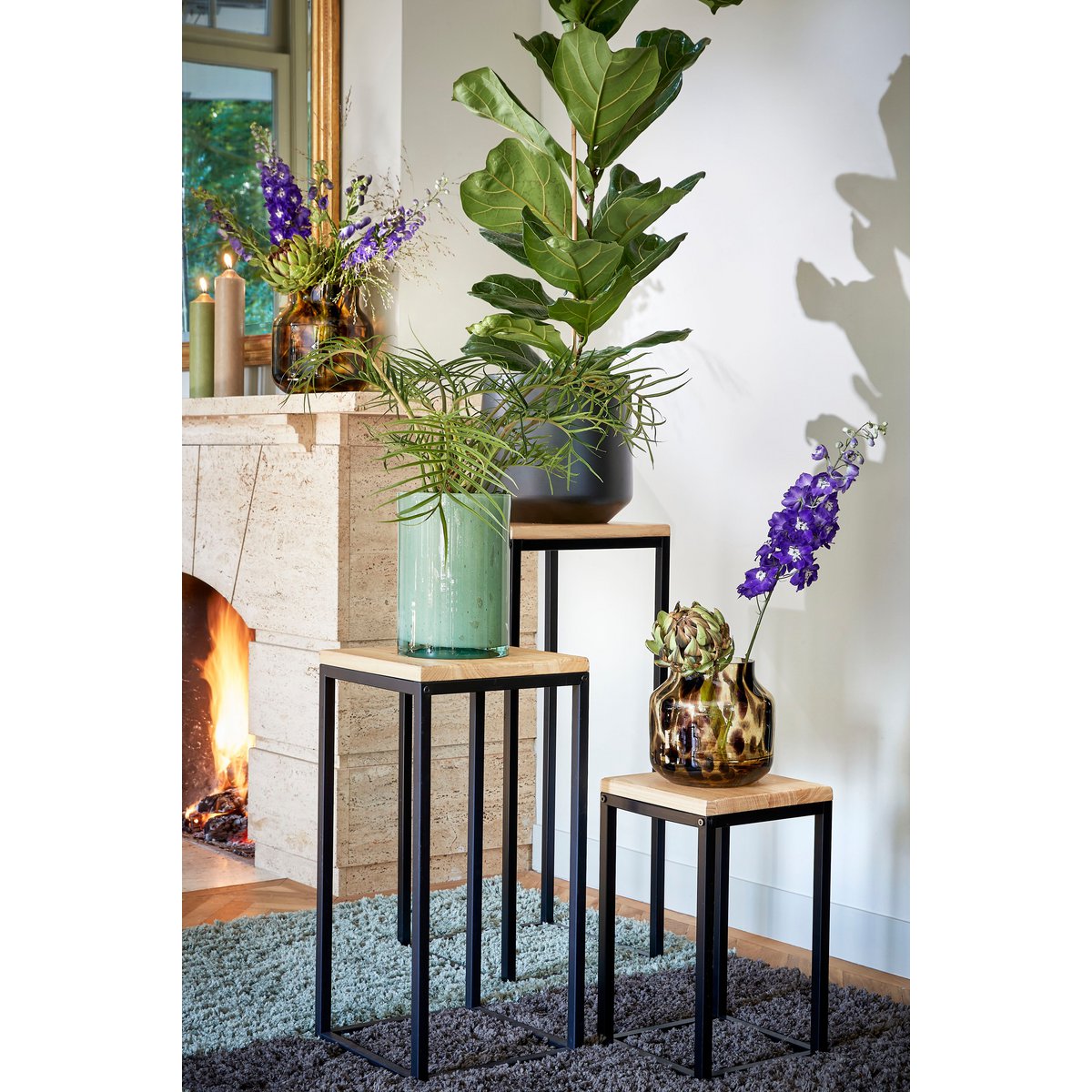 Wild Amber Pantera Vase – gerecycled glas met subtiele pantervlek
