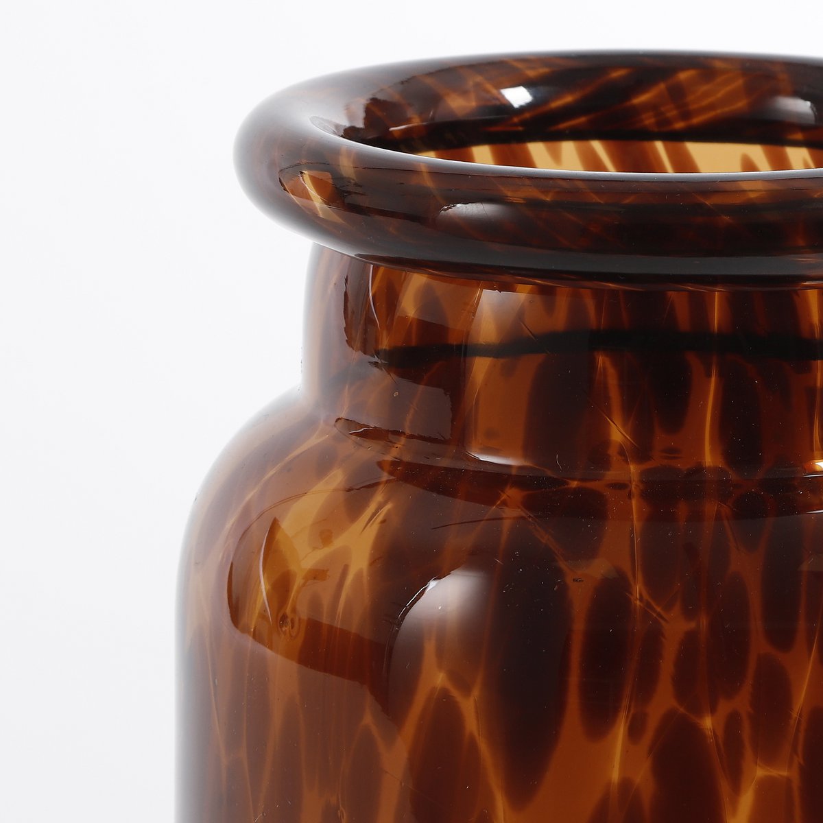 Tiger Glow Glass Vase – stoer & warm karakter