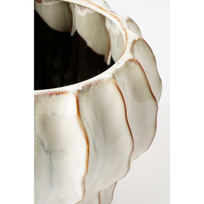 Pearl Ripple Altea Pot – handgemaakt keramiek in helder wit