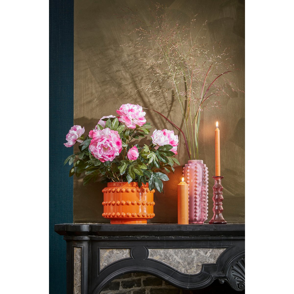 Powder Bloom Boaz Vase – handgemaakt bubbelkeramiek in zacht roze